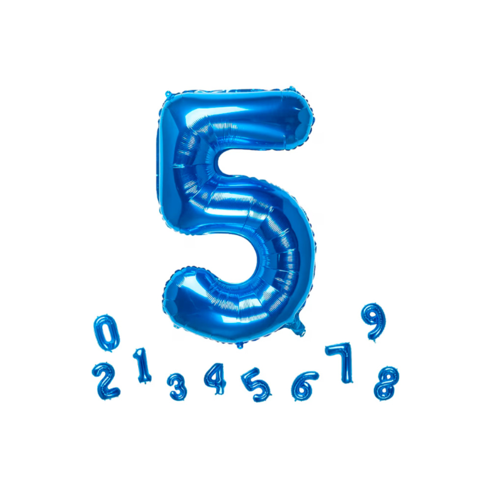32in 5 Blue Foil Birthday Anniversary Party Celebration Balloon Brand New